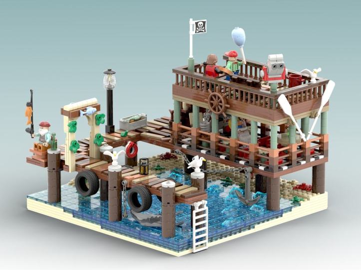 Reviews on UrGE 30101 Fish House Pier aka Stolen LEGO IDEAS Entry the DOCK  by GabKremo – Customize Minifigures Intelligence